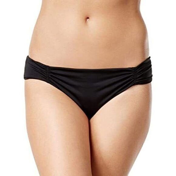 776 BAR III Solid side shirred Hipster Bikini Bottom BLACK size XL new - Picture 1 of 1
